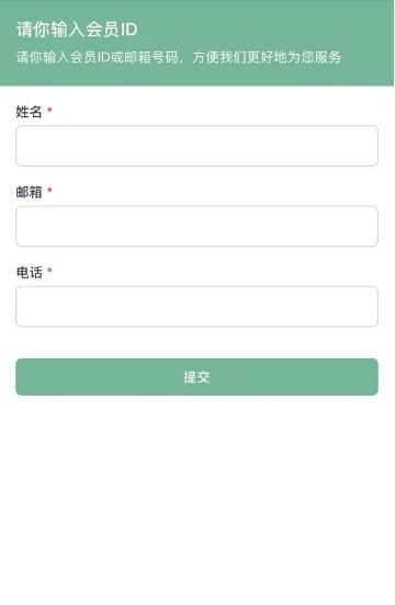 新访客看到的询前表单填写页面